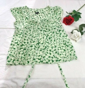 Camicia da donna motivo cerchio verde Mossimo taglia L nuova con etichette maniche trasparenti - Foto 1 di 8