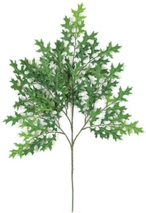 Artificial 27" Inch Pin Oak Branch Green Silk Faux Fabric Leaves SINGLE OR BULK - Picture 1 of 1