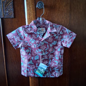Reyn Spooner Boy's SENTOSA ALOHA Cranberry Toddler Set Size-18/24M - Picture 1 of 5