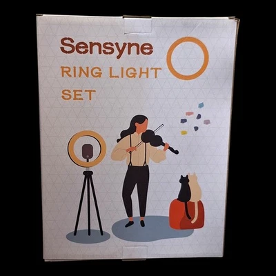 Sensyne 10" RGB Ring Light Set w/ Tripod, Phone Holder for Live Streaming Selfie - Image 1 of 3