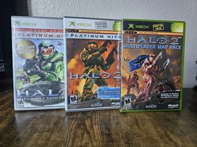 Halo Combat Evolved, Halo 2, And Multiplayer Map Pack TESTED CIB COMPLETE. - Image 1 of 4