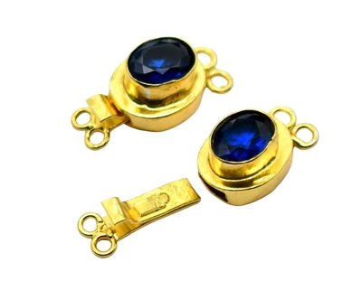 2 Pcs Tanzanite Multi Strand Box Clasp 2 Strand 18k Gold Plated - Image 1 of 4
