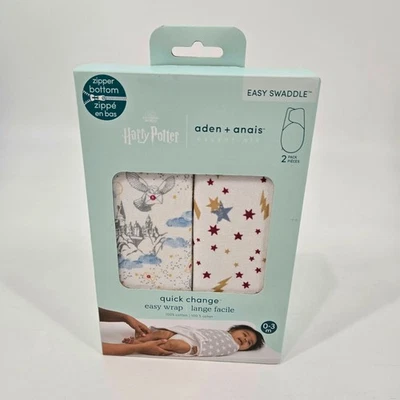 Aden & Anais Harry Potter Quick Change Easy Swaddle 2 Pack Zipper 0-3 M NEW - Image 1 of 4