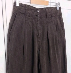Poetry Hose weites Bein braun UK 8 Lyocell Leinen - Bild 1 von 18