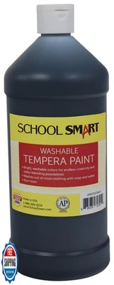 Pintura al temple lavable inteligente escolar, negra, botella de 1 cuarto de cuarto Foto 1 de 4