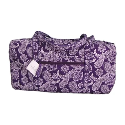 Bolso de Lona de Viaje Grande Vera Bradley Púrpura Blanco Bandana Gimnasio Bolso Paisley Foto 1 de 4
