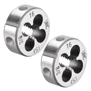 3/8-16 UNC Round Dies Machine Thread Threading Dies 1.2" OD Tool Steel 2pcs - Picture 1 of 6