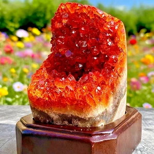 300G Heavy Rare Orange Geode Quartz | Healing Reiki Decor | Large Cluster Gift - Bild 1 von 5