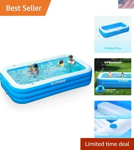 Inflatable Pool Adults Thickened Material 120x72x22 Family Water Summer - Picture 1 of 9