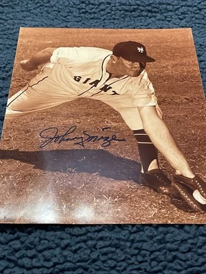 Johnny Mize Autograph 8 x 10 Photo New York Baseball Giants No COA - Image 1 of 4