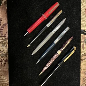 Lot Of 6 Vintage Pens & Pencils Parker and Others - Picture 1 of 7
