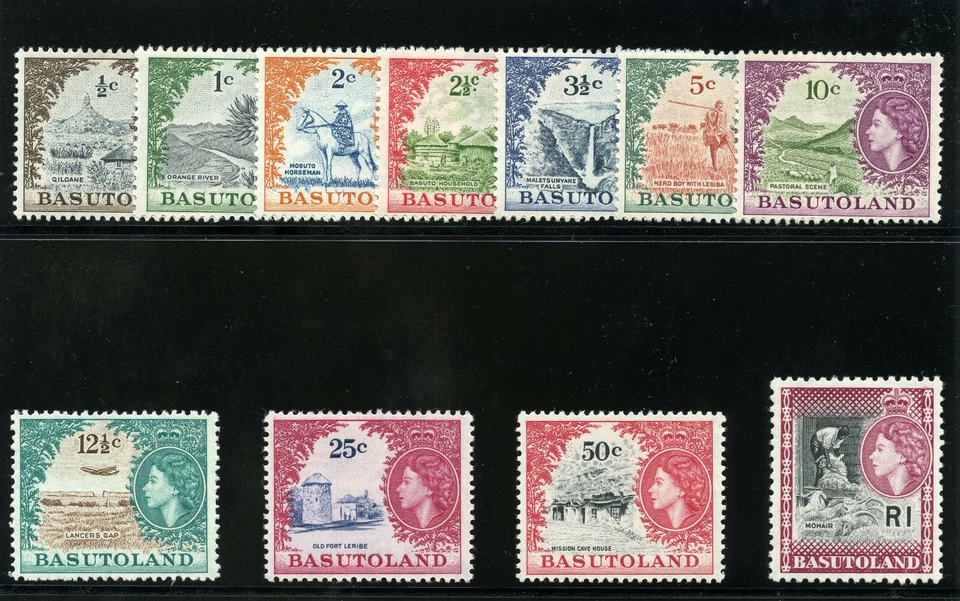 Basutoland 1963 QEII set complete MLH. SG 69-79. Sc 72-82. - Изображение 1 из 1