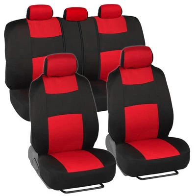 Fundas de asiento de coche para Ford Focus 2 tonos rojo y negro con banco dividido Foto 1 de 4