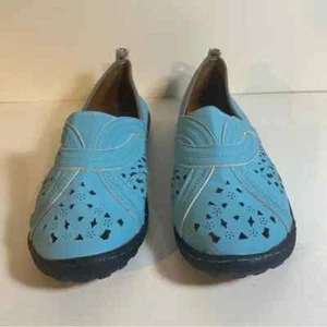 J'ADIOR Leather Light Blue Cut Out Feature Slip On Flats Size 9 - Picture 1 of 5