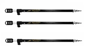 3 x Dinsmores Black Heavy Duty PowerDrive fishing Spiral Bankstick 30 to 55in - Picture 1 of 1