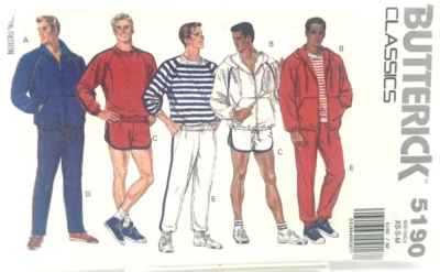 Rare Butterick Classics Pattern #5190 - Men's Jacket, Top, Shorts & Pants - Image 1 of 2