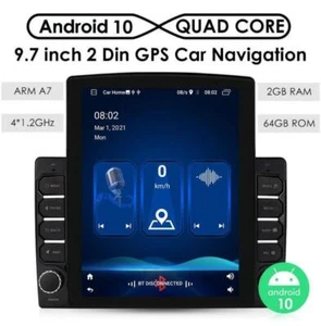 Vertical 9.7 Inch Screen Android 10 Car Stereo Radio GPS Navigation Wifi 2+64GB - Picture 1 of 12