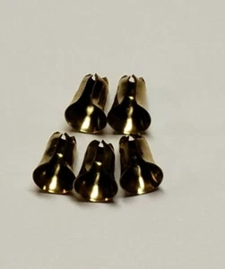 5er SET MESSING ENDGLOCKEN FÜR #6 PERLENKETTE LAMPENTEIL NEU 56055J - Bild 1 von 5