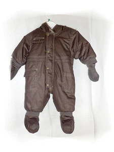 Combinaison Pilote Marron P'tit Bisou Trousseau Aubert Taille 6 Mois - Imagen 1 de 6