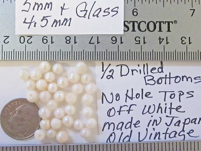 Lote de 36 bolas de perlas de vidrio de colección de 4,5 y 5 mm 1 agujero mezcla crema joyería artesanía reparación Foto 1 de 4