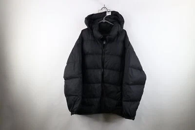 Vintage 90s Gap Mens Size XL Distressed Duck Down Hooded Puffer Jacket Black - Image 1 of 4