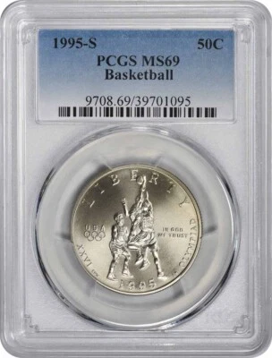 1995-S Basketball Commemorative Half Dollar MS69 PCGS - Image 1 of 2
