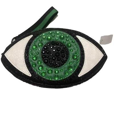 Bath & Body Works 8,5 «x 5» глазное яблоко застежки блестящий черный зеленый драгоценных камней косметичка - Изображение 1 из 3