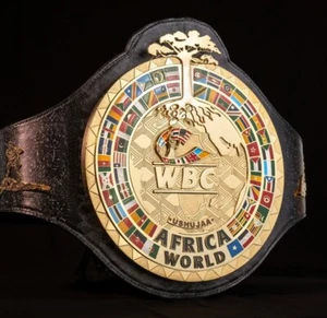 Cintura USHUJAA Africa Campionato Mondiale di Boxe Replica 4mm Zinco - Foto 1 di 2