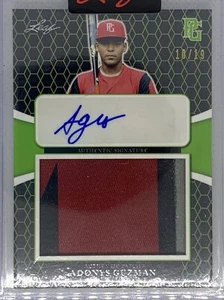 2021 LEAF PERFECT GAME GREEN ADONYS GUZMAN THREE COLOR PATCH AUTO # 10/19 - Picture 1 of 1