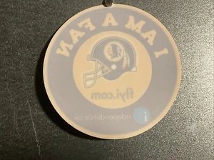 I AM A FAN VINTAGE WASHINGTON REDSKINS 5" ROUND STICKER UNUSED - Picture 1 of 3