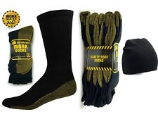 Heavy Duty Men's Work Socks Shoe Size 6-11 Safety/Steel Toe Boot Cushion + Free 