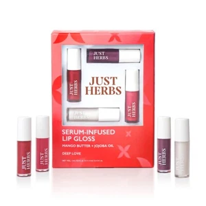 Just Herbs 4 IN 1 Serum Infused Non-Sticky & Hydrating Lip Gloss - Deep Love - Picture 1 of 9