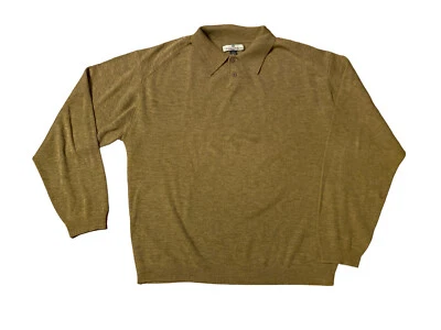 Tommy Bahama Collared Pullover Sweater Silk Blend Men's XXL Gold? Long Sleeve Foto 1 de 3