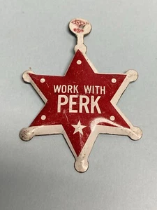 JA3728 1970's Cleveland Ohio Ralph work with Perk Pin Pinback Button - Picture 1 of 7