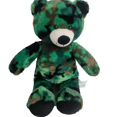 Build A Bear 16" Green Camouflage Military Teddy Bear Plush Stuffed  - Image 1 of 4