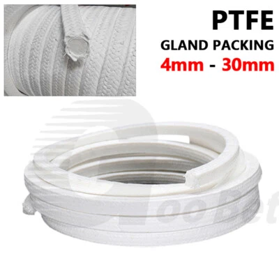 4mm-30mm Square Pure PTFE Gland Packing Cord Rope Seal for Pump Valve Shaft Stem - Image 1 of 4