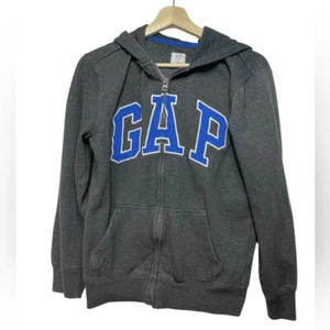 GAP Kids Grey Zip Front Hooded Sweatshirt Boys XXL - Picture 1 of 4