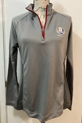 Chaqueta Pullover CUTTER & BUCK Gris Cuarto Cremallera Golf Ryder Cup Hazeltina M Foto 1 de 4