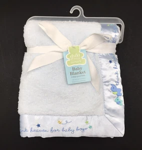 Carter's Baby Blanket Thank Heaven for Baby Boys Elephant Blue - Picture 1 of 10
