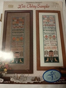 Live Today Sampler Pattern Chart Leaflet Cross Stitch Alphabet Canterbury J13 - Picture 1 of 1