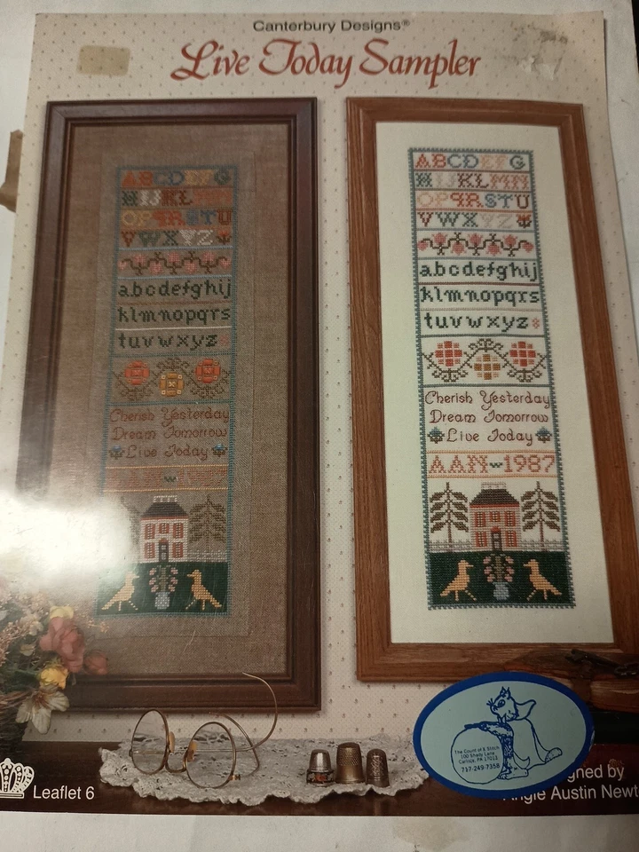 Live Today Sampler Pattern Chart Leaflet Cross Stitch Alphabet Canterbury J13 - Image 1 of 1