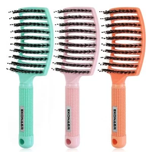 3 Pack Vented Quick Drying Massage Blow Detangler Brush,Boar Bristle Hair Bru... - Picture 1 of 7