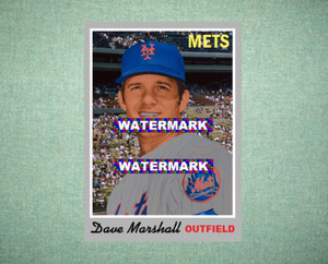 Dave Marshall New York Mets 1970 Style Custom Baseball Art Card