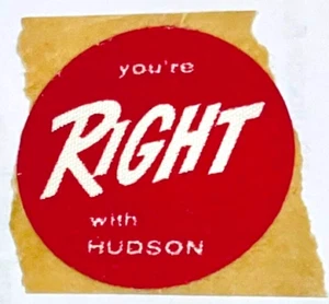 Hudson Advertising Sticker 1946 1947 1948 1949 1950 1951 1952 1953 1954 1955 56 - Picture 1 of 2