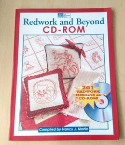 Redwork and Beyond CD-ROM 201 Redwork Designs on CD Embroidery Needlework - Picture 1 of 4