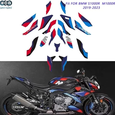 Calcomanías adhesivas carenado gráfico azul negro carrocería BMW S1000R M1000R 2021-2024 Foto 1 de 4