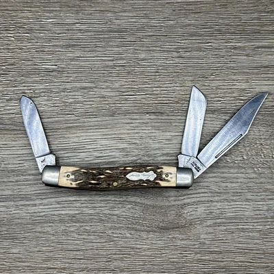 Schrade+ U.S.A. Uncle Henry 885UH Folding Vintage Pocket Knife 3 Blades #5 - Image 1 of 4