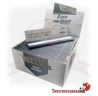 Cartine Rizla Argento Lunghe Silver KING SIZE Scatole Da 50 Libretti - Immagine 1 di 3