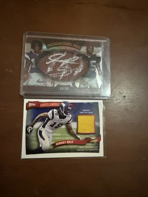 2007 Sweet Spot Pigskin Dual Sigs /50 Sidney Rice/J.Lee Higgings: 10 Topp Jerse - Image 1 of 4