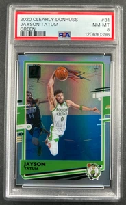 2020-21 Panini Clearly Donruss - Jayson Tatum #31 Boston Celtics Green /25 PSA 8 - Picture 1 of 2